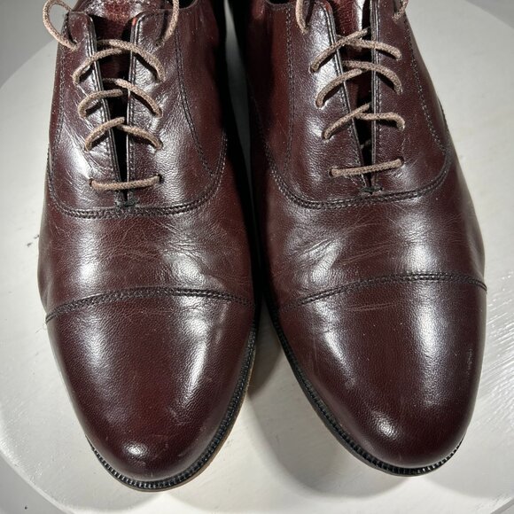 Hanover Mens Leather Dress Shoes Oxfords Size 8 D Burgundy Cap Toe Work Wedding main image 6